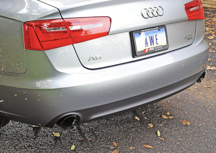 AWE Tuning Audi C7 A6 3.0T Touring Edition Exhaust - Dual Outlet Diamond Black Tips available at Damond Motorsports