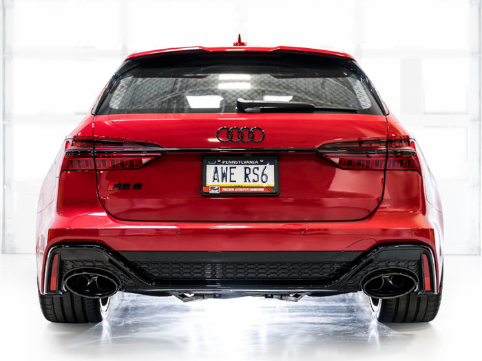 AWE Tuning 21-23 Audi C8 RS6/RS7 SwitchPath Cat-back Exhaust - Diamond Black Tips available at Damond Motorsports