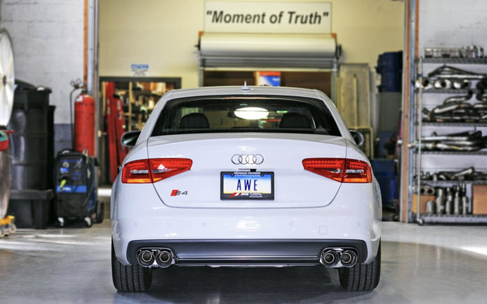 AWE Tuning Audi B8.5 S4 3.0T Touring Edition Exhaust System - Chrome Silver Tips (102mm) available at Damond Motorsports