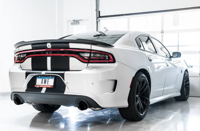 AWE Tuning 2015+ Dodge Charger 6.4L/6.2L Non-Resonated Touring Edition Exhaust - Diamond Blk Tips available at Damond Motorsports