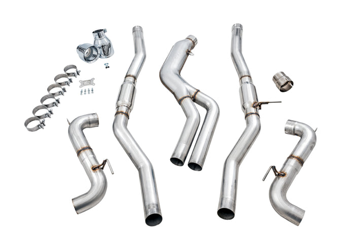 AWE Tuning 2020 Toyota Supra A90 Track Edition Exhaust - 5in Chrome Silver Tips available at Damond Motorsports