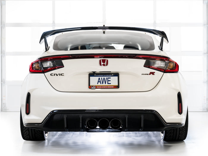 AWE Tuning 2023 Honda Civic Type R FL5 Track Edition Exhaust w/ Triple Diamond Black Tips available at Damond Motorsports