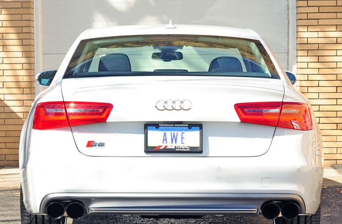 AWE Tuning Audi C7 / C7.5 S6 4.0T Track Edition Exhaust - Diamond Black Tips available at Damond Motorsports