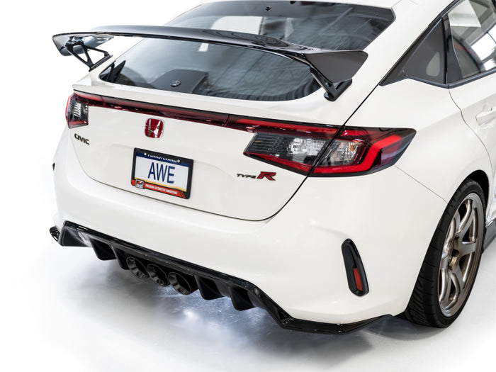 AWE Tuning 2023 Honda Civic Type R FL5 Track Edition Exhaust w/ Triple Diamond Black Tips available at Damond Motorsports