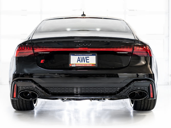 AWE Tuning 21-23 Audi C8 RS6/RS7 SwitchPath Cat-back Exhaust - Diamond Black Tips available at Damond Motorsports