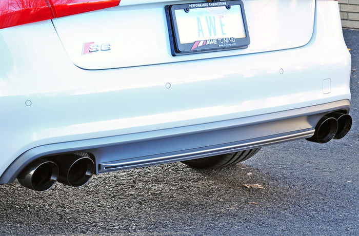 AWE Tuning Audi C7 / C7.5 S6 4.0T Track Edition Exhaust - Diamond Black Tips available at Damond Motorsports