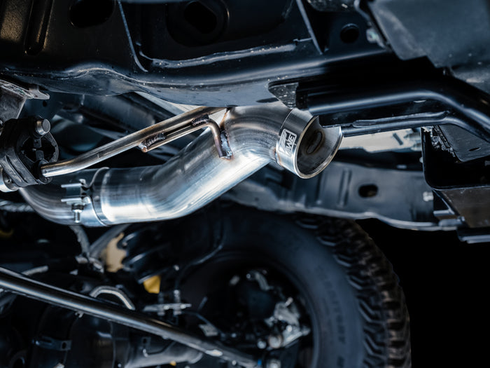 AWE Tuning 2021+ Ford Bronco 0FG Exhaust (No Tips) w/ Bash Guard available at Damond Motorsports