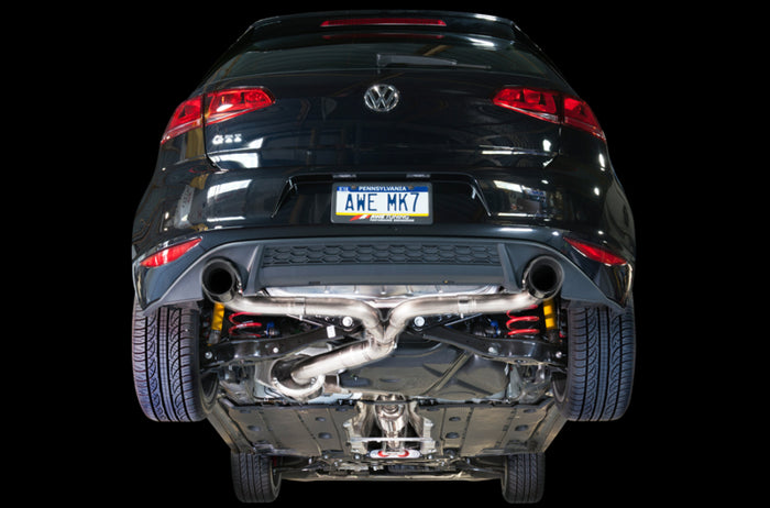 AWE Tuning VW MK7 GTI Touring Edition Exhaust - Diamond Black Tips available at Damond Motorsports