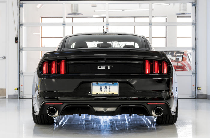 AWE Tuning S550 Mustang GT Cat-back Exhaust - Touring Edition (Chrome Silver Tips) available at Damond Motorsports