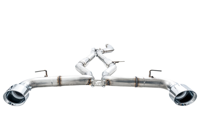 AWE Tuning 2020 Toyota Supra A90 Track Edition Exhaust - 5in Chrome Silver Tips available at Damond Motorsports