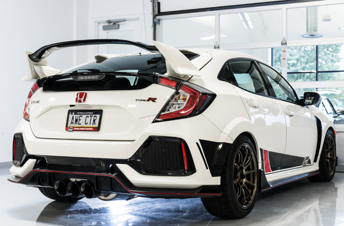 AWE Tuning 2017+ Honda Civic Type R Touring Edition Exhaust w/Front & Mid Pipe - Diamond Blk Tips available at Damond Motorsports