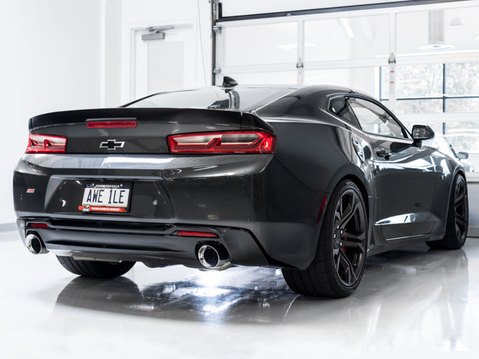 AWE Tuning 16-18 Chevrolet Camaro SS Axle-back Exhaust - Touring Edition (Chrome Silver Tips) available at Damond Motorsports