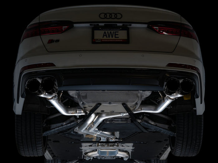 AWE Tuning 19-23 Audi C8 S6/S7 2.9T V6 AWD Track Edition Exhaust - Diamond Black Tips available at Damond Motorsports