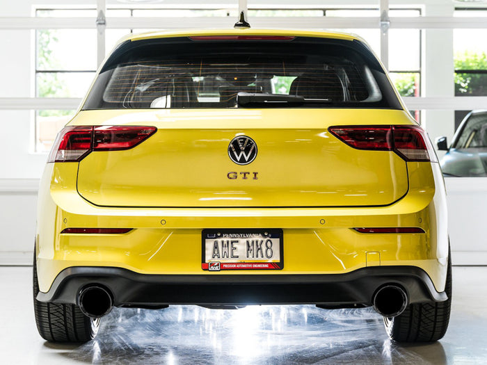 AWE 2022 VW GTI MK8 Track Edition Exhaust - Diamond Black Tips available at Damond Motorsports