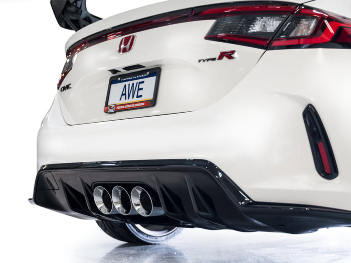 AWE Tuning 2023 Honda Civic Type R FL5 Track Edition Exhaust w/ Triple Chrome Silver Tips available at Damond Motorsports