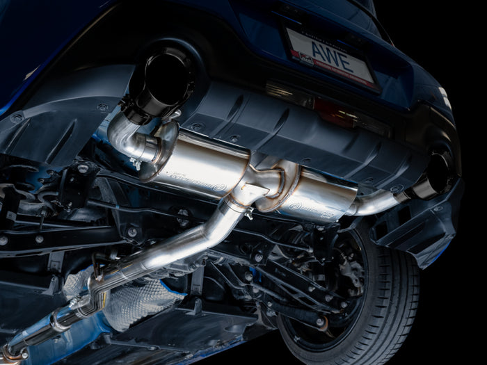 AWE Subaru BRZ/ Toyota GR86/ Toyota 86 Touring Edition Cat-Back Exhaust- Diamond Black Tips available at Damond Motorsports