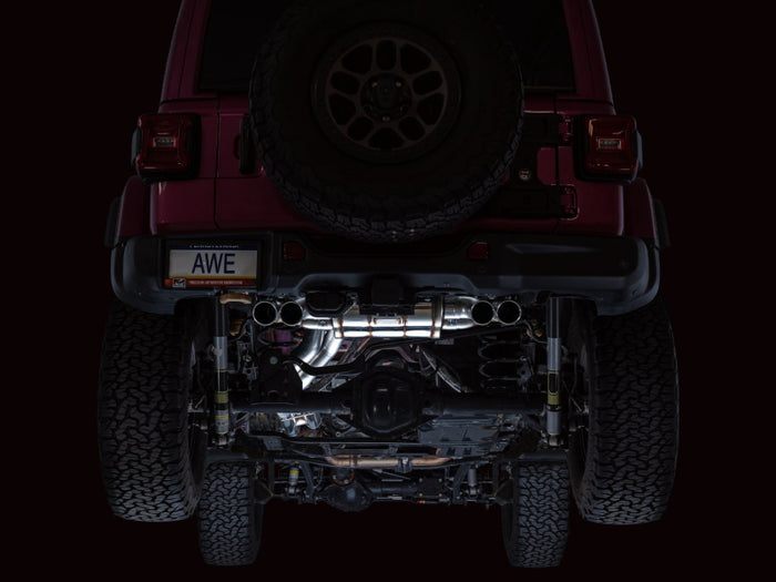 AWE 21+ Wrangler 392 Switchpath Cat-Back Exhaust- Quad BashGuards available at Damond Motorsports