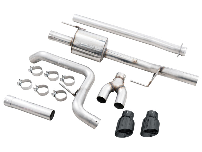 AWE 0FG 21+ Ford F150 Dual Side Exit Cat-Back Exhaust - 4.5in Diamond Black Tips available at Damond Motorsports