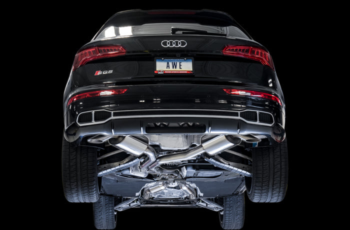 AWE Tuning Audi B9 SQ5 Resonated Touring Edition Cat-Back Exhaust - No Tips (Turn Downs) available at Damond Motorsports