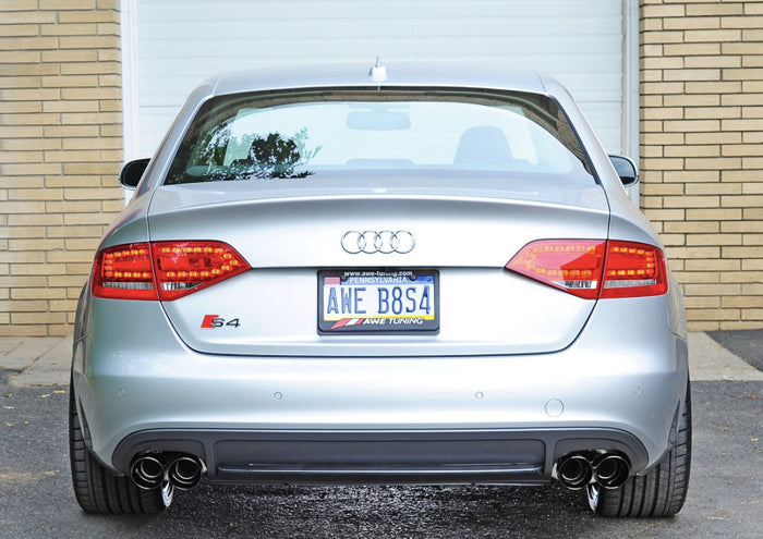 AWE Tuning Audi B8 / B8.5 S4 3.0T Touring Edition Exhaust - Diamond Black Tips (90mm) available at Damond Motorsports