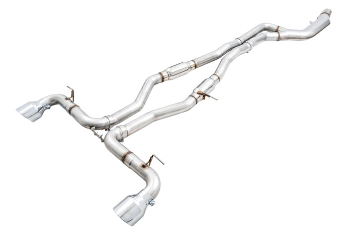 AWE Tuning 2020 Toyota Supra A90 Track Edition Exhaust - 5in Chrome Silver Tips available at Damond Motorsports