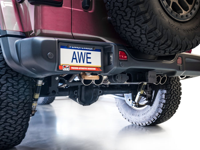 AWE 21+ Wrangler 392 Switchpath Cat-Back Exhaust- Quad BashGuards available at Damond Motorsports