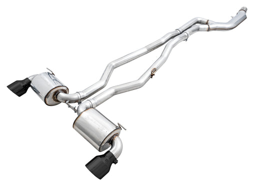 AWE 2020 Toyota Supra A90 Non-Resonated Touring Edition Exhaust - 5in Diamond Black Tips available at Damond Motorsports