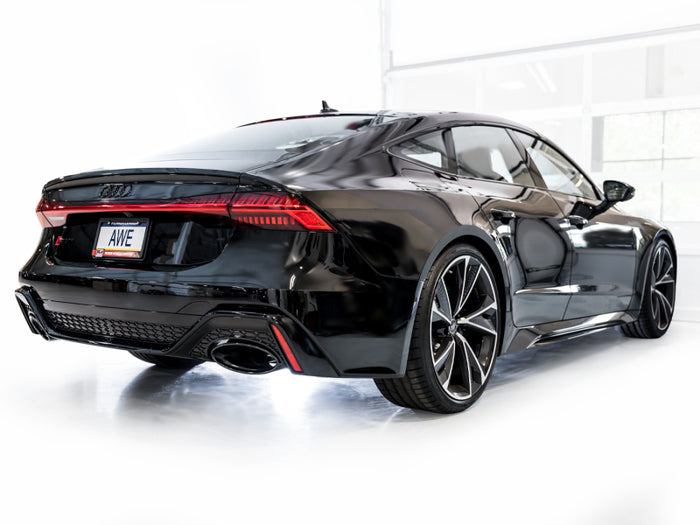 AWE Tuning 21-23 Audi C8 RS6/RS7 SwitchPath Cat-back Exhaust - Diamond Black Tips available at Damond Motorsports