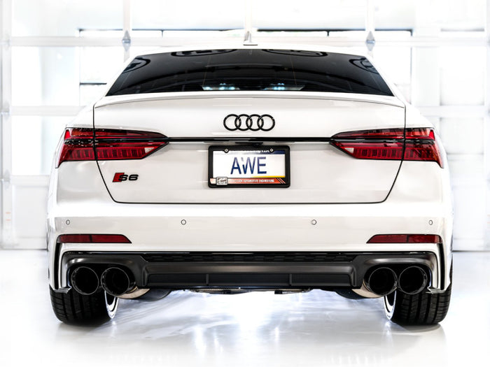 AWE Tuning 19-23 Audi C8 S6/S7 2.9T V6 AWD Track Edition Exhaust - Diamond Black Tips available at Damond Motorsports