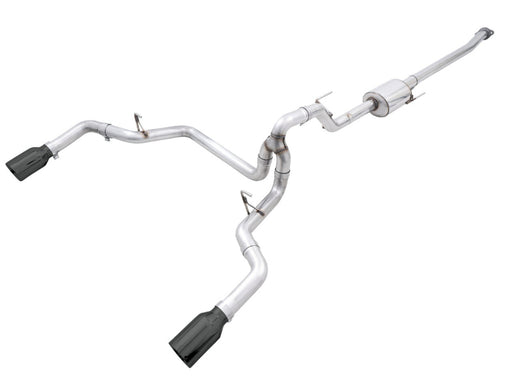 AWE 0FG 21+ Ford F150 Dual Split Rear Cat-Back Exhaust- 5in Diamond Black Tips available at Damond Motorsports