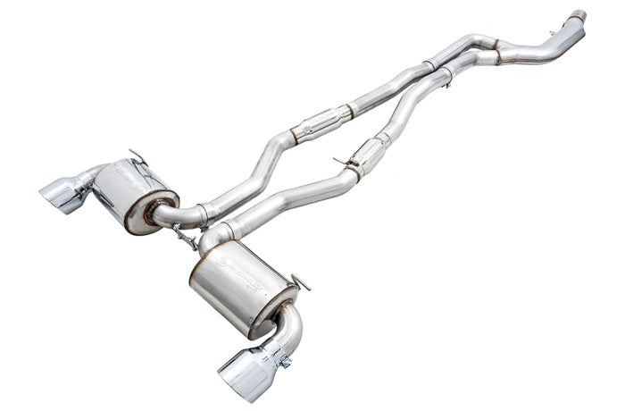 AWE 2020 Toyota Supra A90 Resonated Touring Edition Exhaust - 5in Chrome Silver Tips available at Damond Motorsports