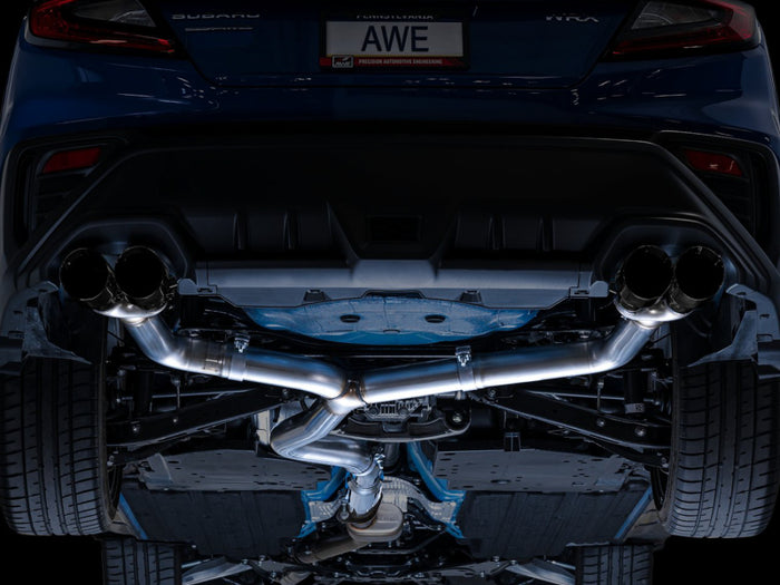 AWE Tuning 2022+ VB Subaru WRX Track Edition Exhaust - Diamond Black Tips available at Damond Motorsports