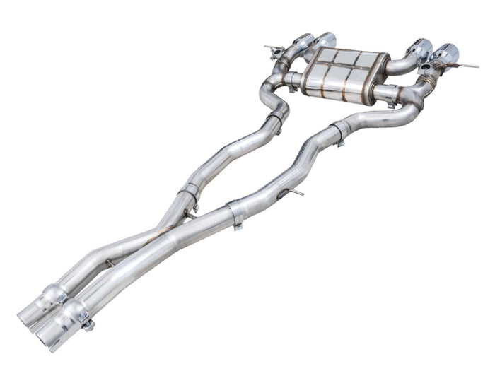 AWE SwitchPath Catback Exhaust for BMW G8X M3/M4 - Chrome Silver Tips available at Damond Motorsports