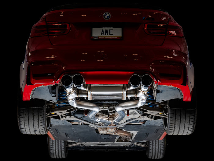 AWE Tuning BMW F8X M3/M4 SwitchPath Catback Exhaust - Diamond Black Tips available at Damond Motorsports