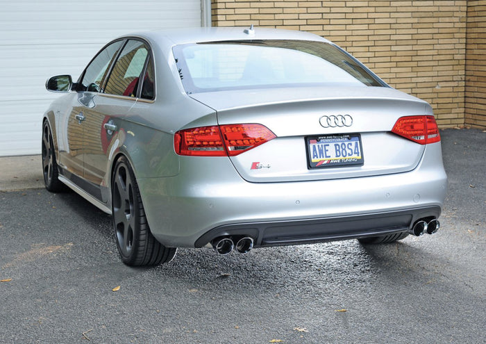 AWE Tuning Audi B8 / B8.5 S4 3.0T Touring Edition Exhaust - Chrome Silver Tips (90mm) available at Damond Motorsports