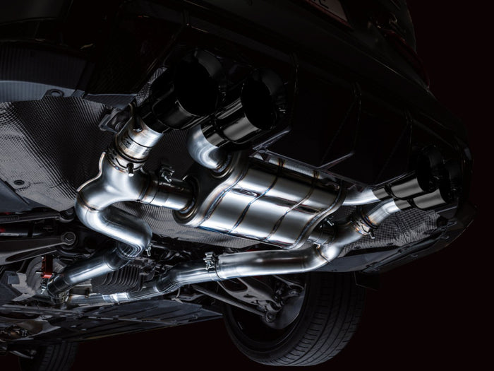 AWE SwitchPath Catback Exhaust for BMW G8X M3/M4 - Diamond Black Tips available at Damond Motorsports