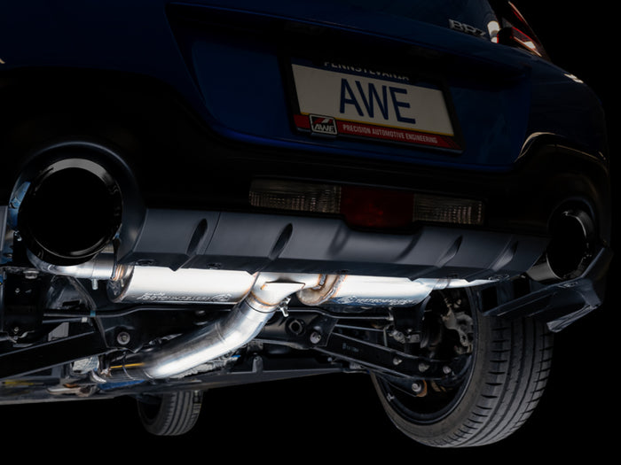 AWE Subaru BRZ/ Toyota GR86/ Toyota 86 Touring Edition Cat-Back Exhaust- Diamond Black Tips available at Damond Motorsports