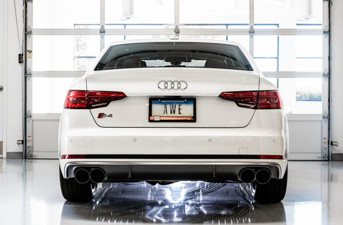 AWE Tuning Audi B9 S5 Sportback Track Edition Exhaust - Non-Resonated (Black 102mm Tips) available at Damond Motorsports