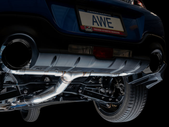 AWE Subaru BRZ / Toyota GR86 / Toyota 86 Track Edition Cat-Back Exhaust- Diamond Black Tips available at Damond Motorsports