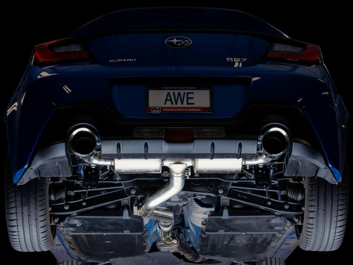 AWE Subaru BRZ/ Toyota GR86/ Toyota 86 Touring Edition Cat-Back Exhaust- Chrome Silver Tips available at Damond Motorsports