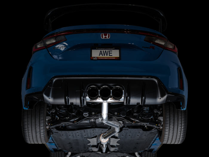 AWE Tuning 2023 Honda Civic Type R FL5 Track Edition Exhaust w/ Triple Diamond Black Tips available at Damond Motorsports