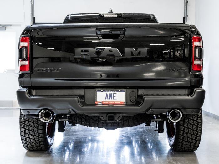 AWE Tuning 2021 RAM 1500 TRX 0FG Cat-Back Exhaust - Chrome Silver Tips available at Damond Motorsports