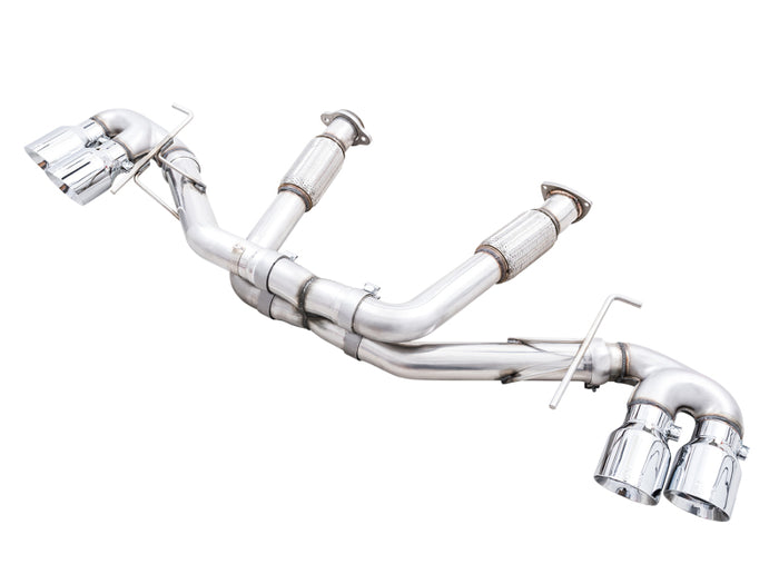 AWE Tuning 2020 Chevrolet Corvette (C8) Track Edition Exhaust - Quad Chrome Silver Tips available at Damond Motorsports