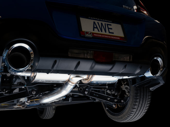 AWE Subaru BRZ/ Toyota GR86/ Toyota 86 Touring Edition Cat-Back Exhaust- Chrome Silver Tips available at Damond Motorsports