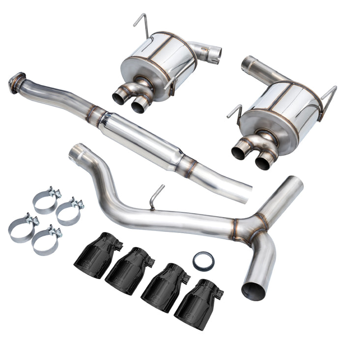 AWE Tuning Subaru STI VA / WRX GV / STI GV Sedan Touring Edition Exhaust - Diamond Black Tip (102mm) available at Damond Motorsports