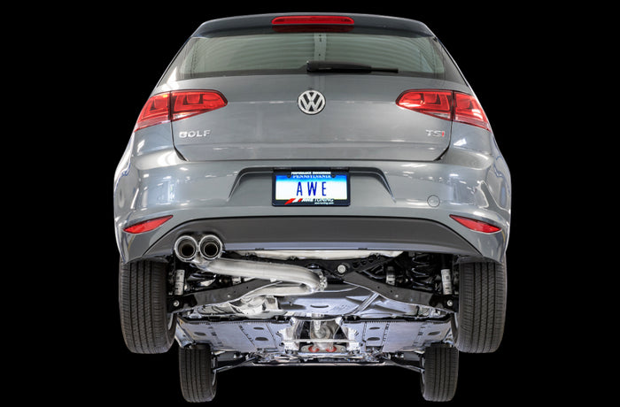 AWE Tuning VW MK7 Golf 1.8T Track Edition Exhaust w/Diamond Black Tips (90mm) available at Damond Motorsports