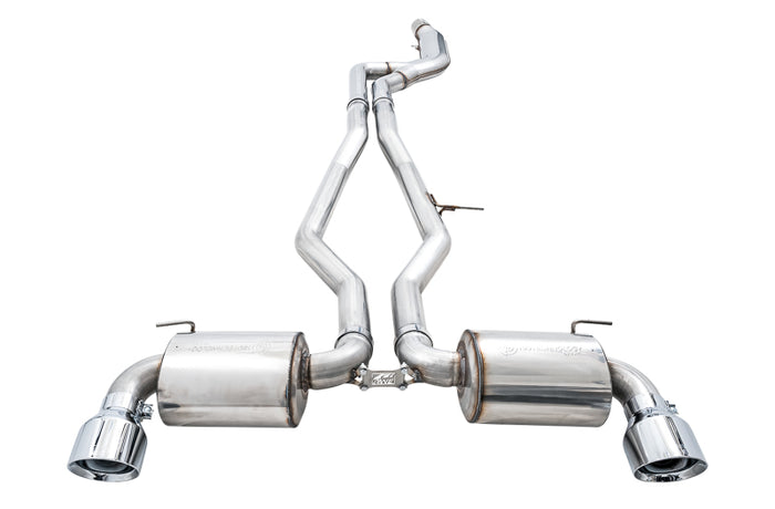 AWE 2020 Toyota Supra A90 Non-Resonated Touring Edition Exhaust - 5in Chrome Silver Tips available at Damond Motorsports