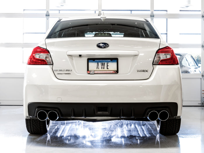 AWE Tuning Subaru WRX/STI VA/GV Sedan Track Edition Exhaust - Chrome Silver Tips (102mm) available at Damond Motorsports