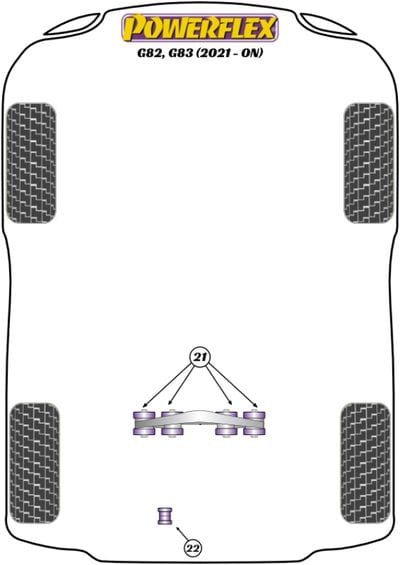 Powerflex - BMW G87 M2/ G80 M3/ G82, G83 M4 Rear Diff Front Mounting Bushing