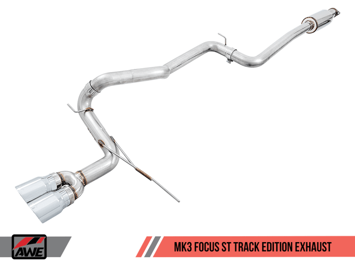 AWE Tuning Ford Focus ST Track Edition Cat-back Exhaust - Chrome Silver Tips available at Damond Motorsports